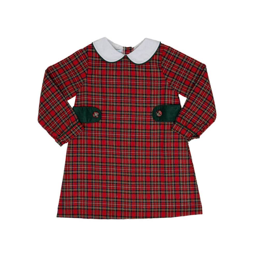 NEW THE OAKS APPAREL girl's oaklynn dress in red tartan plaid